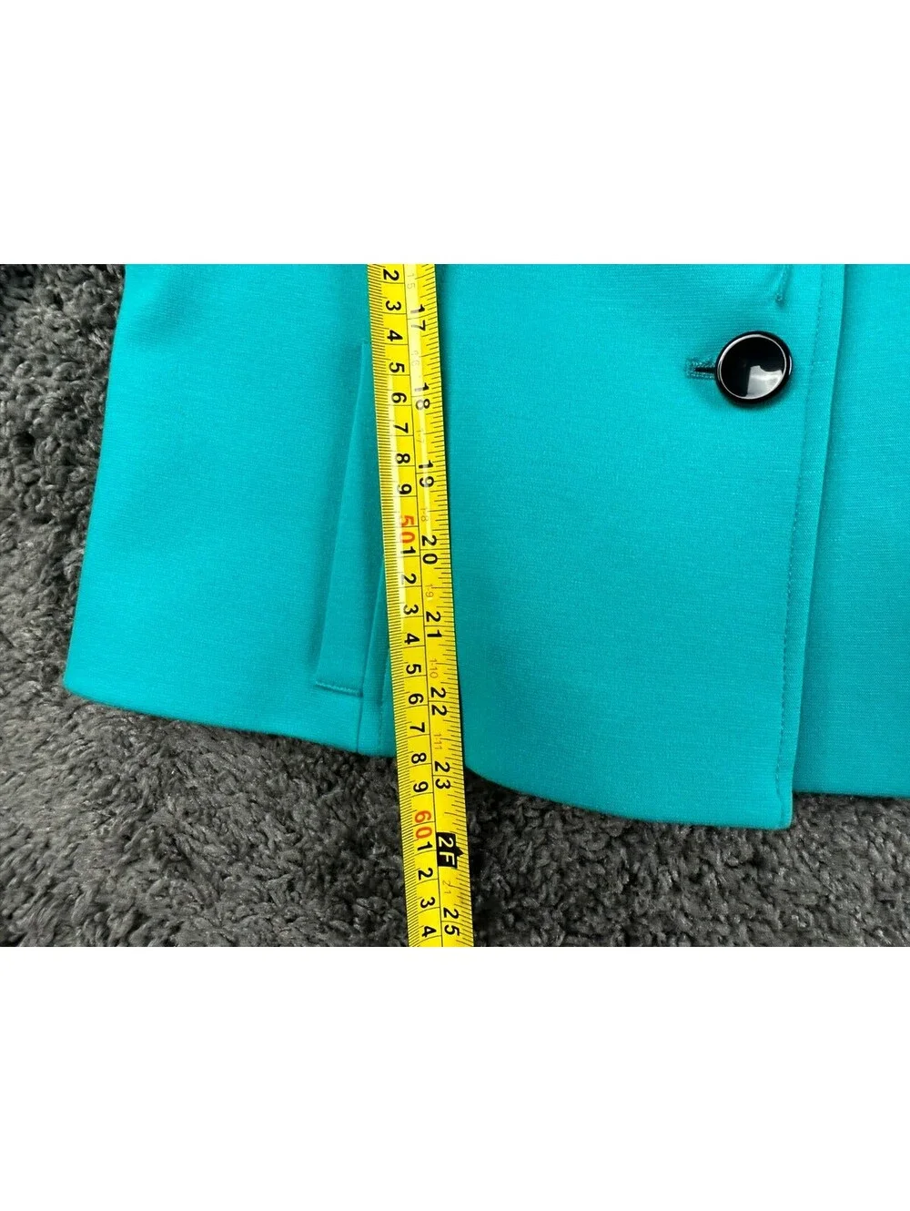Tahari Arthur S Levine Skirt Suit Set Womens 12P Teal Blue Blazer Black Belt 3pc